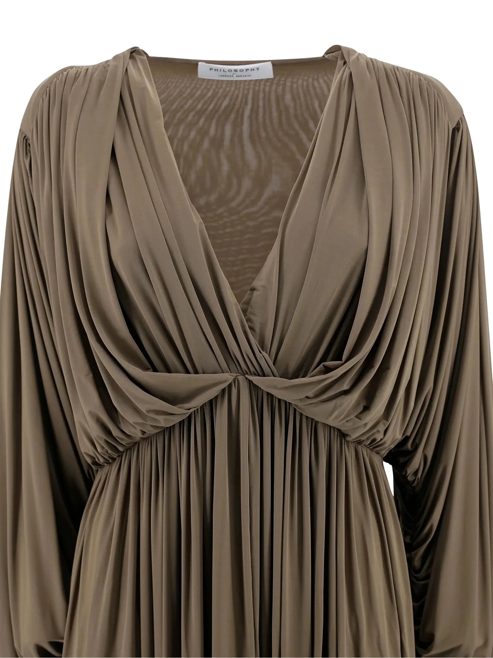 Draped V-neck maxi dress
