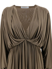 Draped V-neck maxi dress