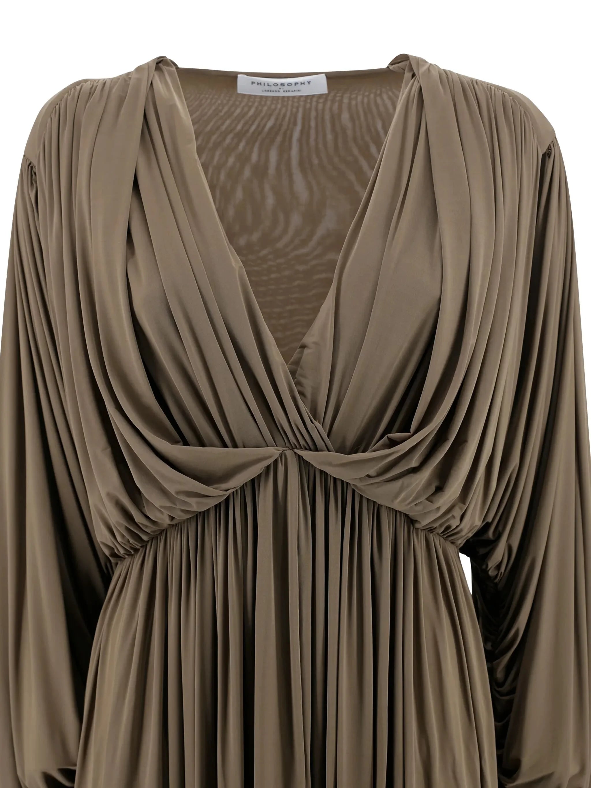 Draped V-neck maxi dress