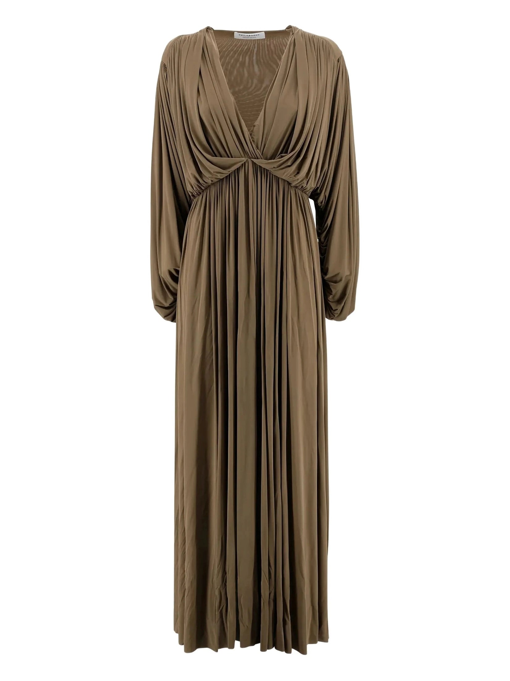 Draped V-neck maxi dress