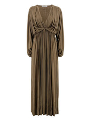 Draped V-neck maxi dress