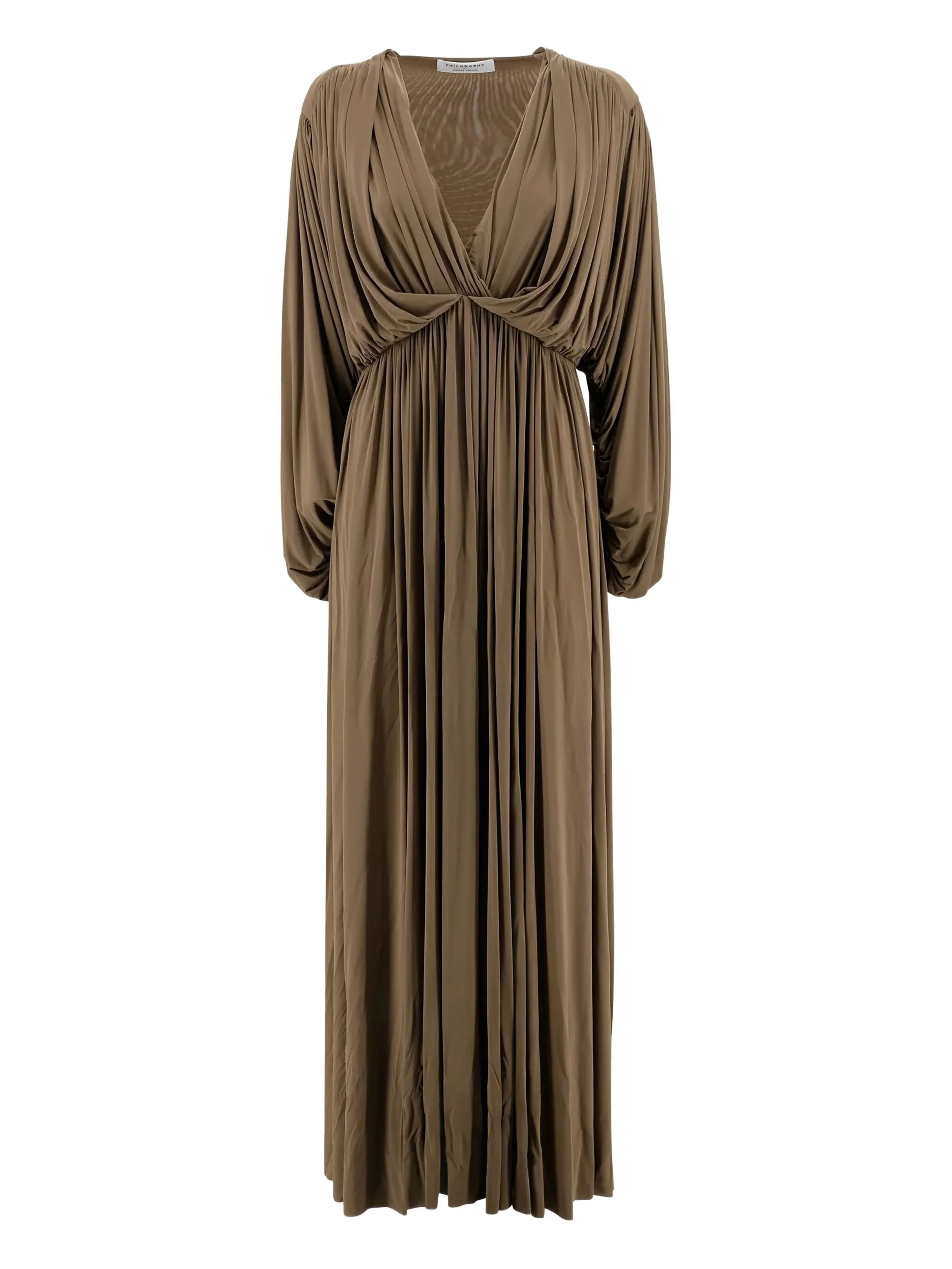 Draped V-neck maxi dress