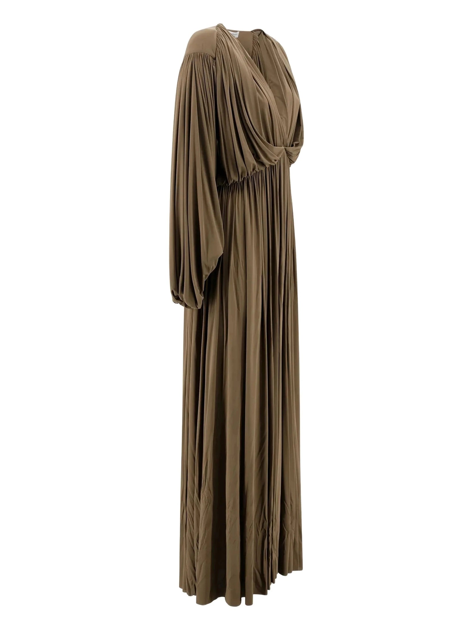 Draped V-neck maxi dress