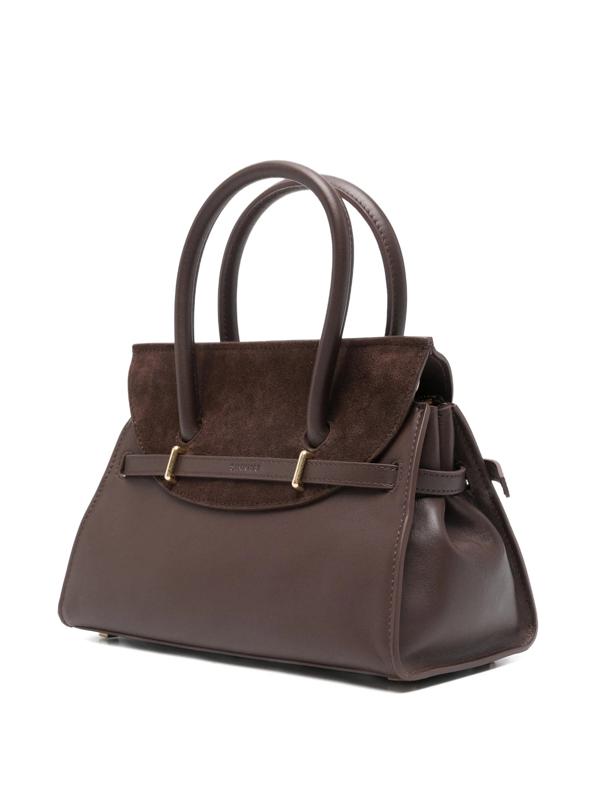 River small suede top handle bag