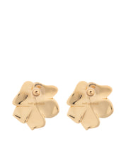 Gold Crystal Flower Earrings