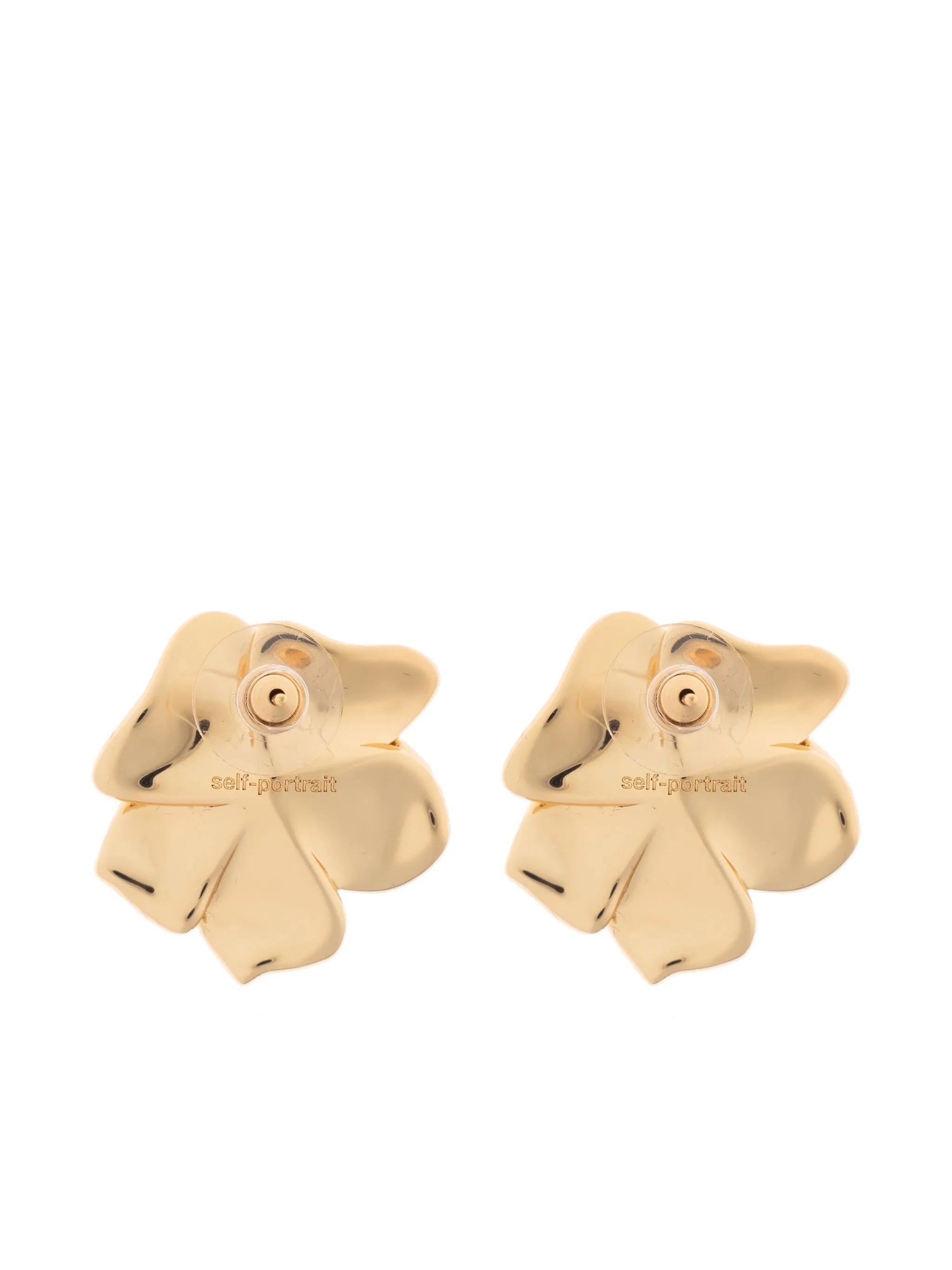 Gold Crystal Flower Earrings
