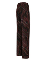 Mid-rise tailored pants with zigzag pattern