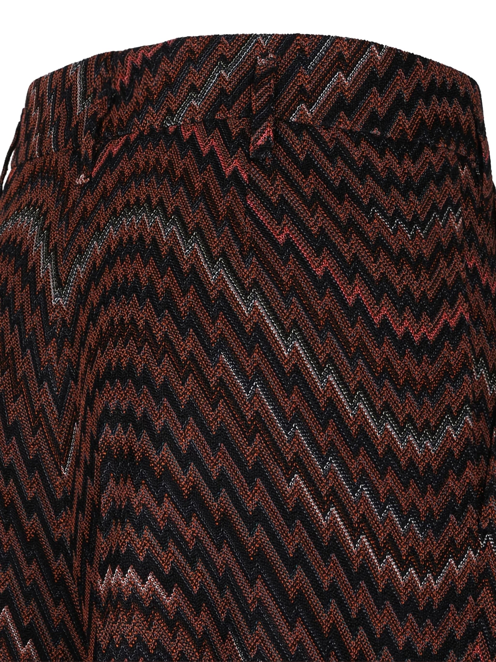 Mid-rise tailored pants with zigzag pattern