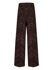 Mid-rise tailored pants with zigzag pattern