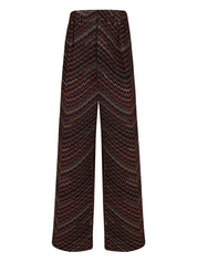 Mid-rise tailored pants with zigzag pattern