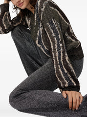 Straight long pants in lamé