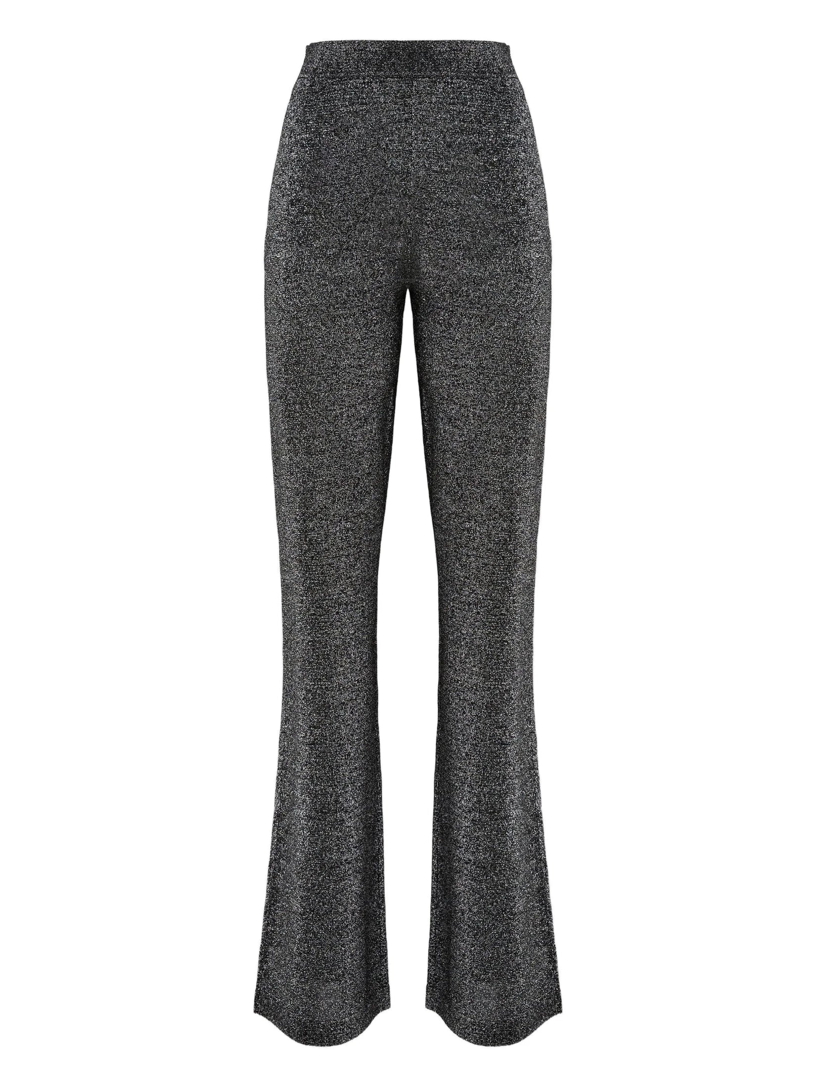 Straight long pants in lamé