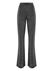 Straight long pants in lamé