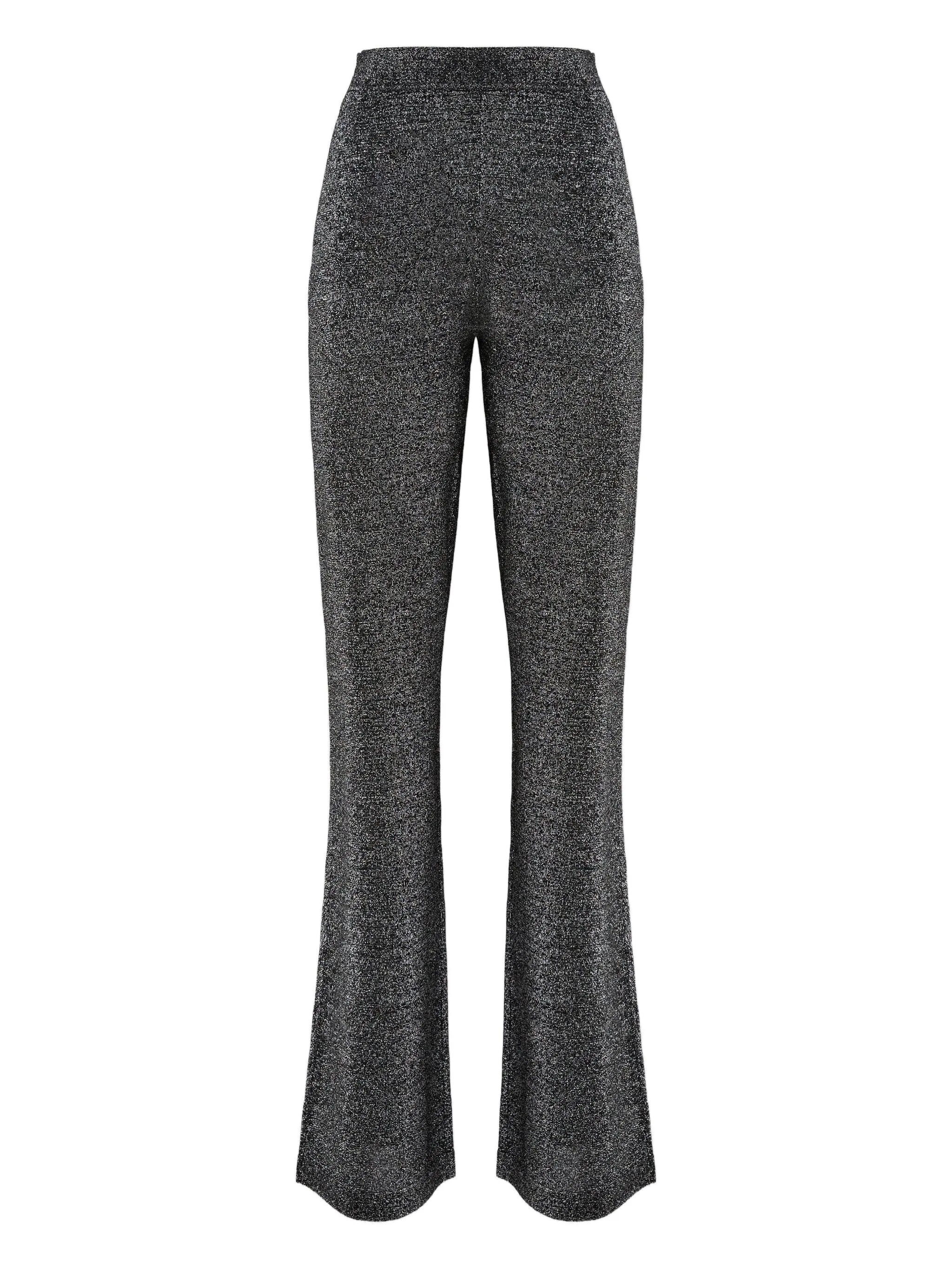 Straight long pants in lamé