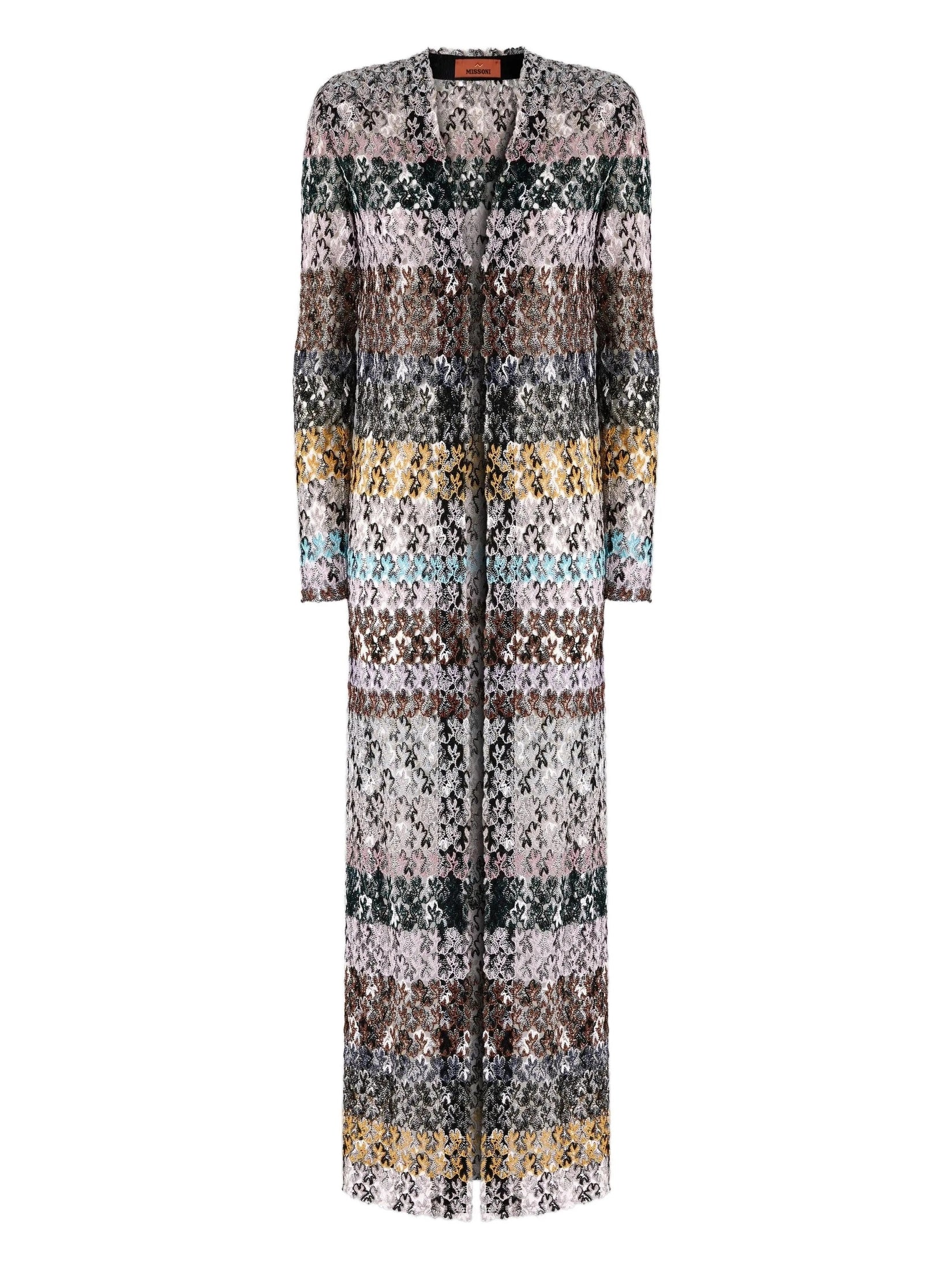 Long cardigan with lace straps