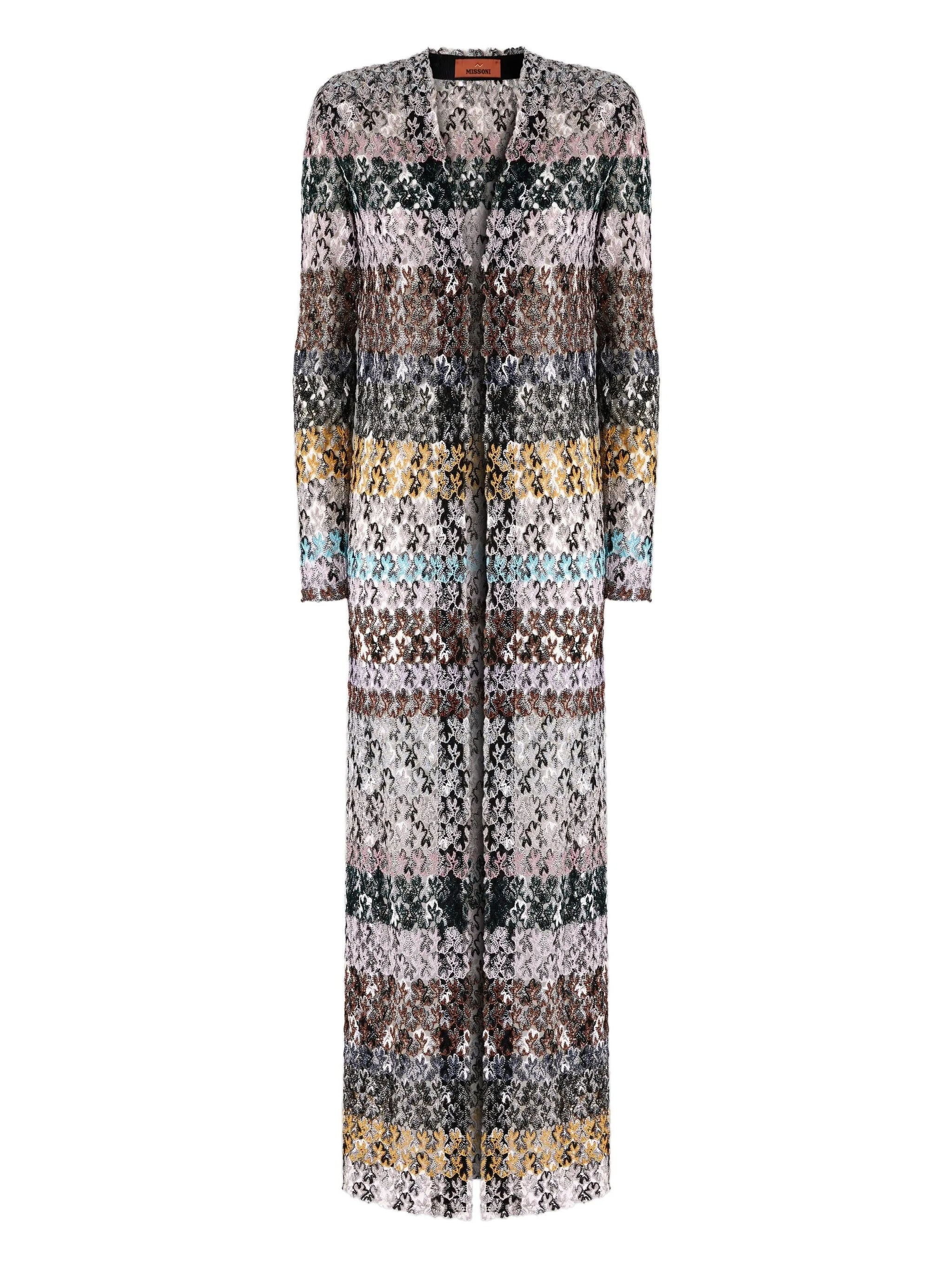 Long cardigan with lace straps