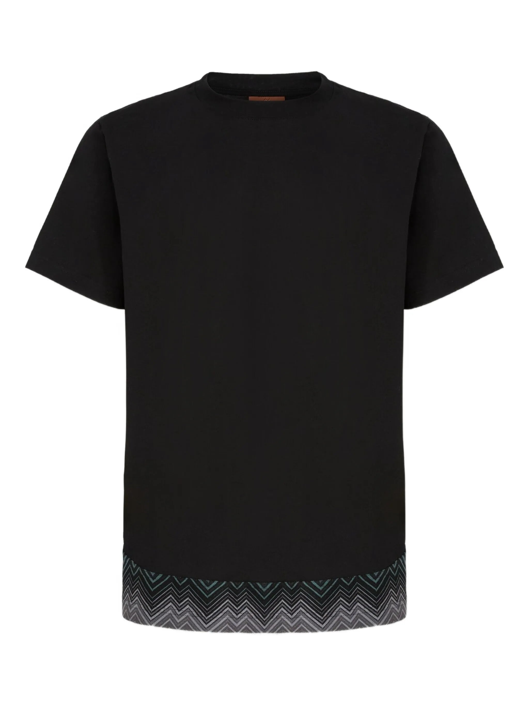 Short sleeve t-shirt with irregular zigzag insert