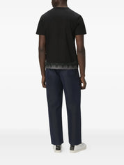 Short sleeve t-shirt with irregular zigzag insert