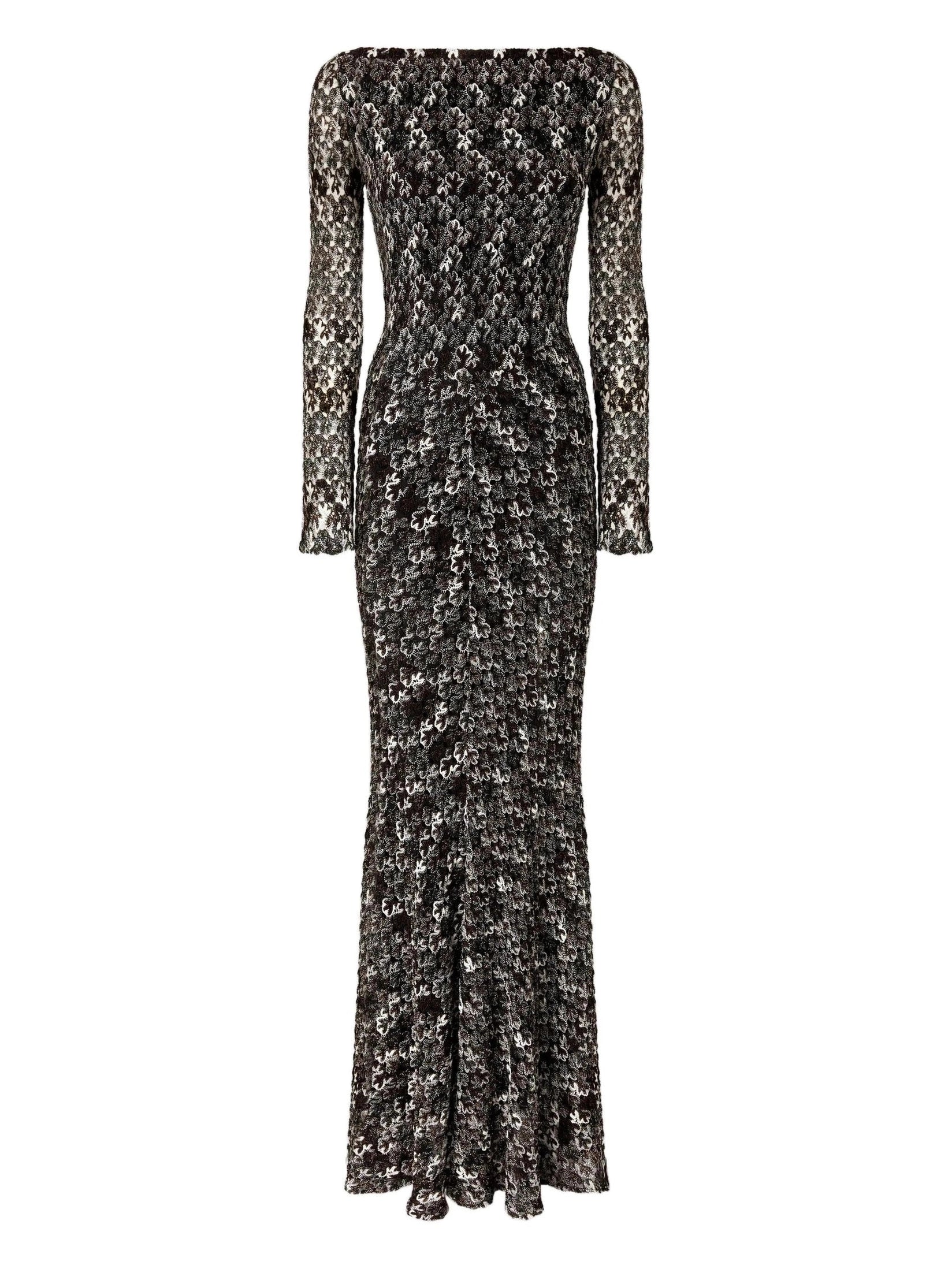 Long dress in embroidered lace