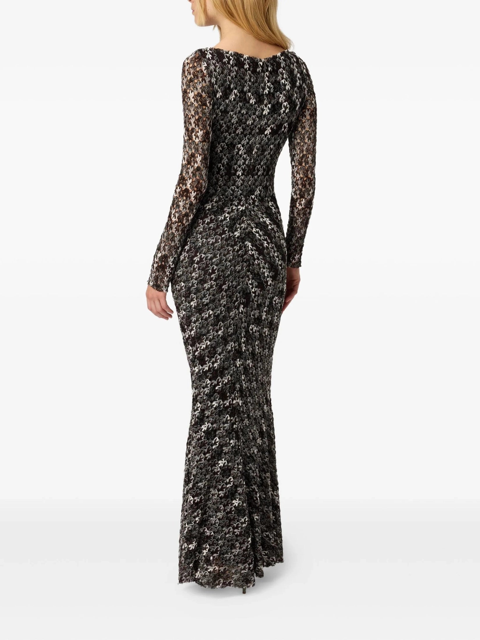Long dress in embroidered lace