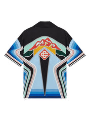 GRAPHIC MOUNTAIN SHORT SLEEVE SILK SHIRT