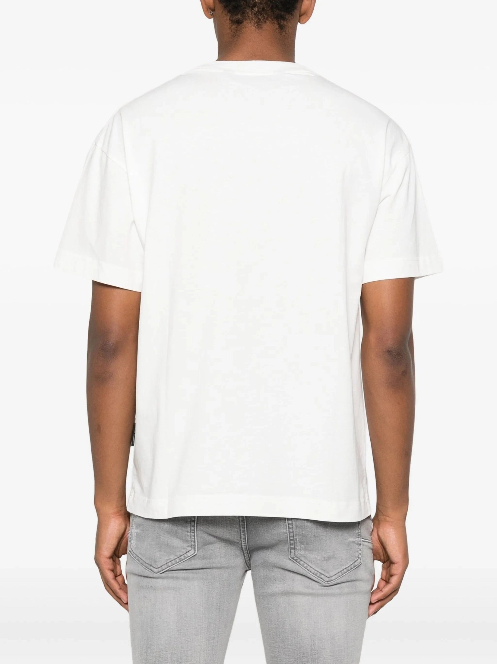 Curved logo reg tee off white black