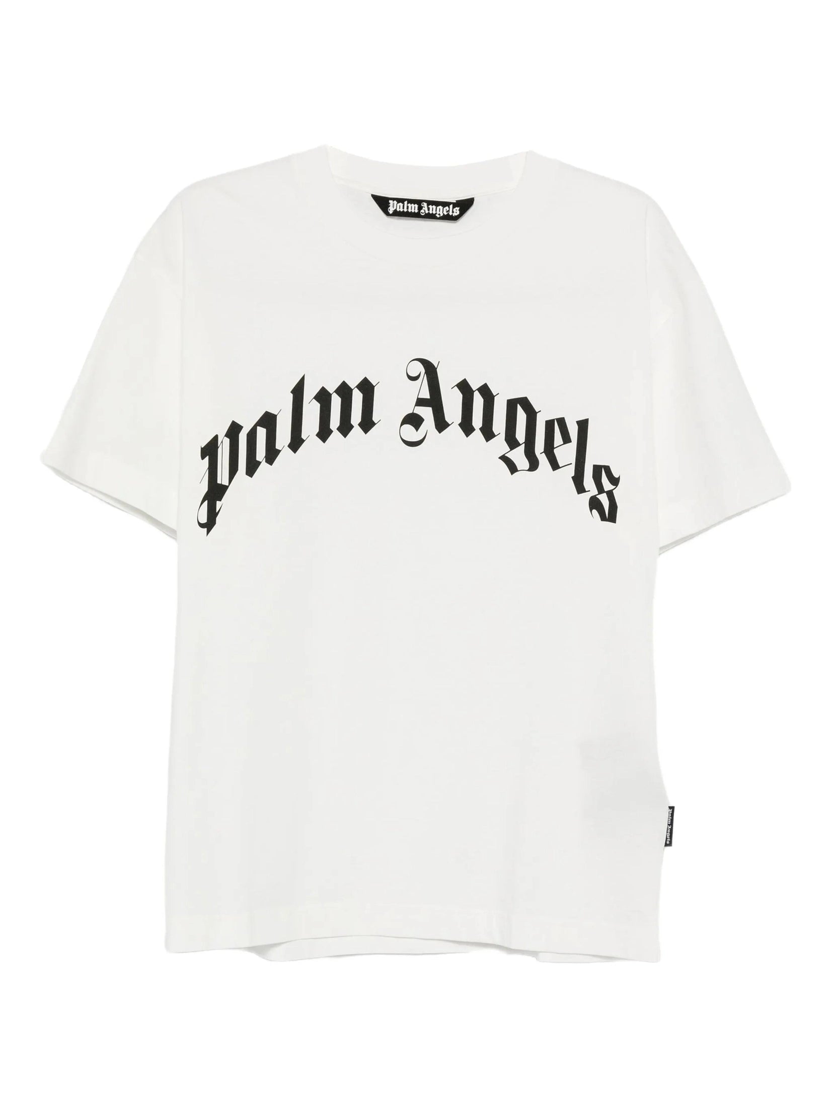 Curved logo reg tee off white black