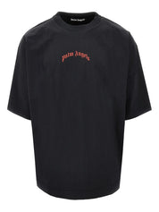 BACK CURVED LOGO OVER TEE BLACK RED