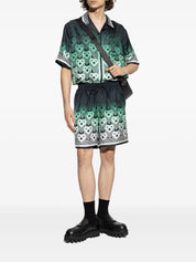 GRADIENT MONOGRAM SHORT SLEEVE SILK SHIRT