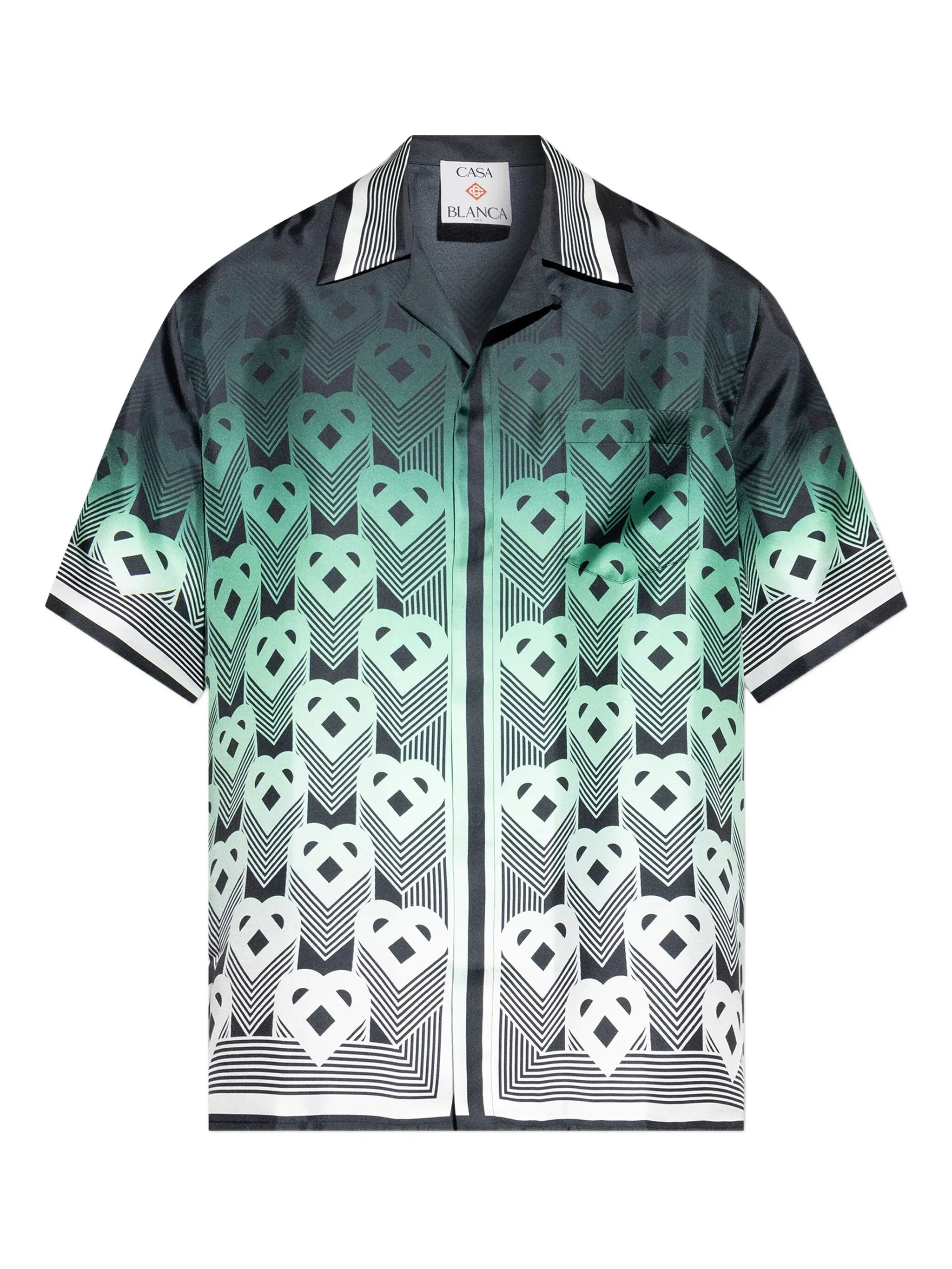 GRADIENT MONOGRAM SHORT SLEEVE SILK SHIRT