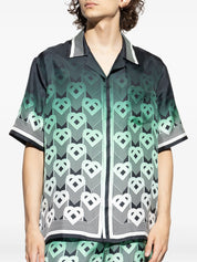 GRADIENT MONOGRAM SHORT SLEEVE SILK SHIRT