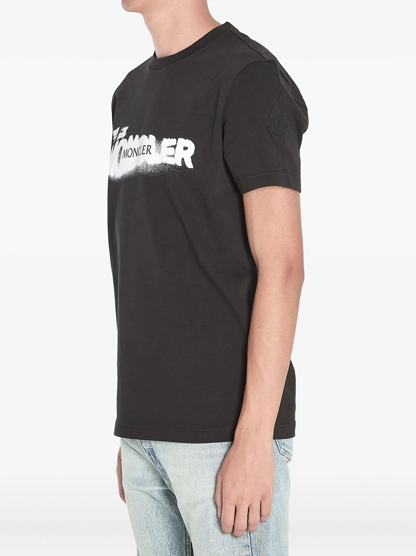 Spray print cotton t-shirt