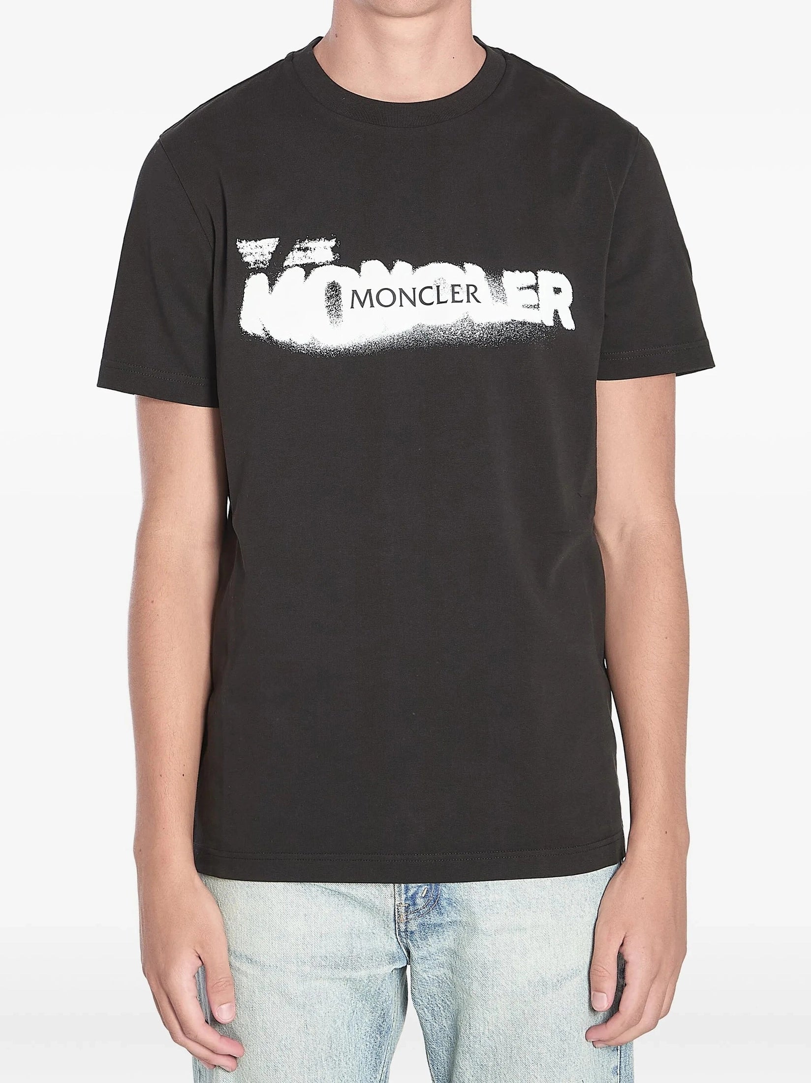 Spray print cotton t-shirt