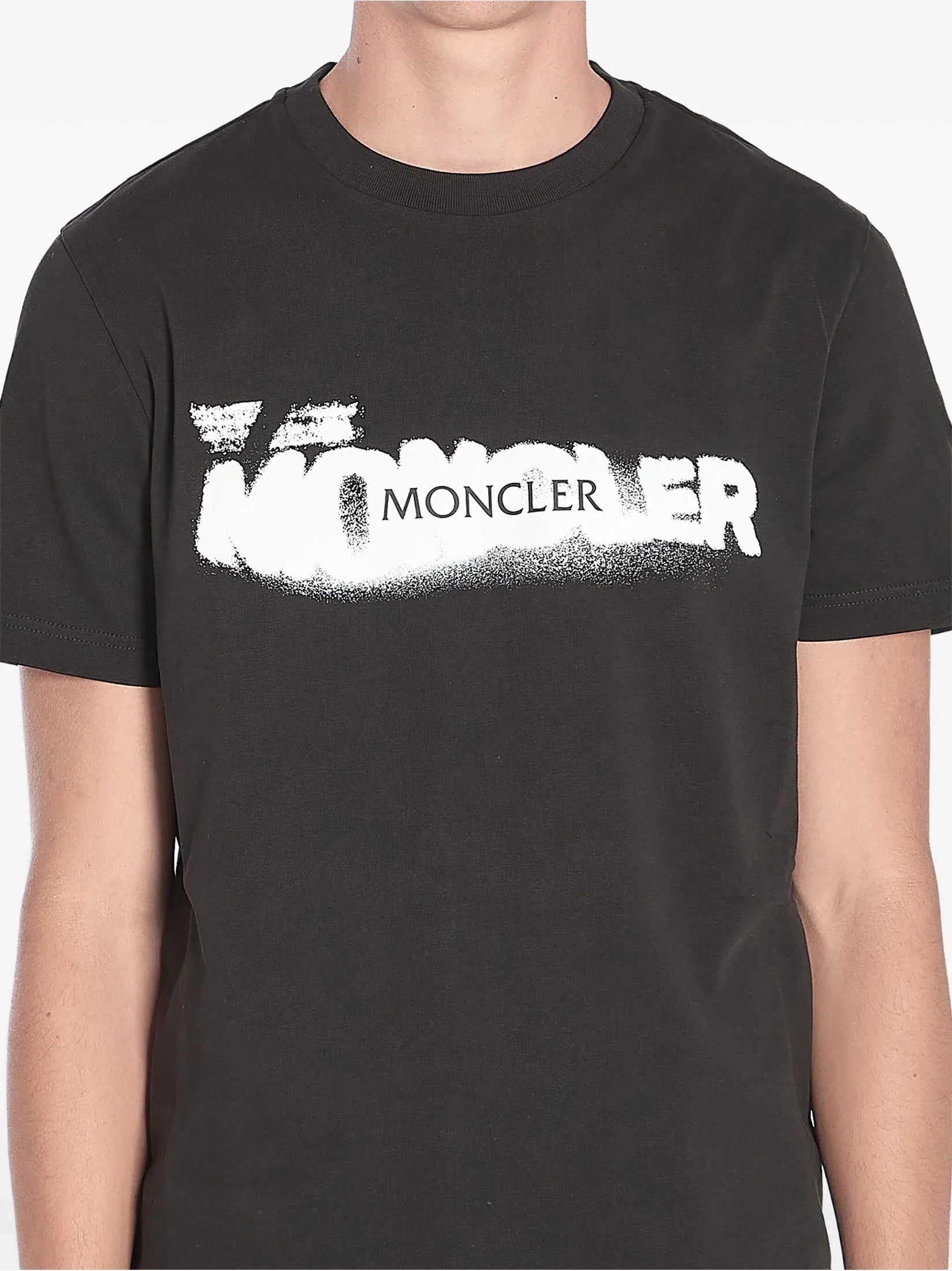 Spray print cotton t-shirt