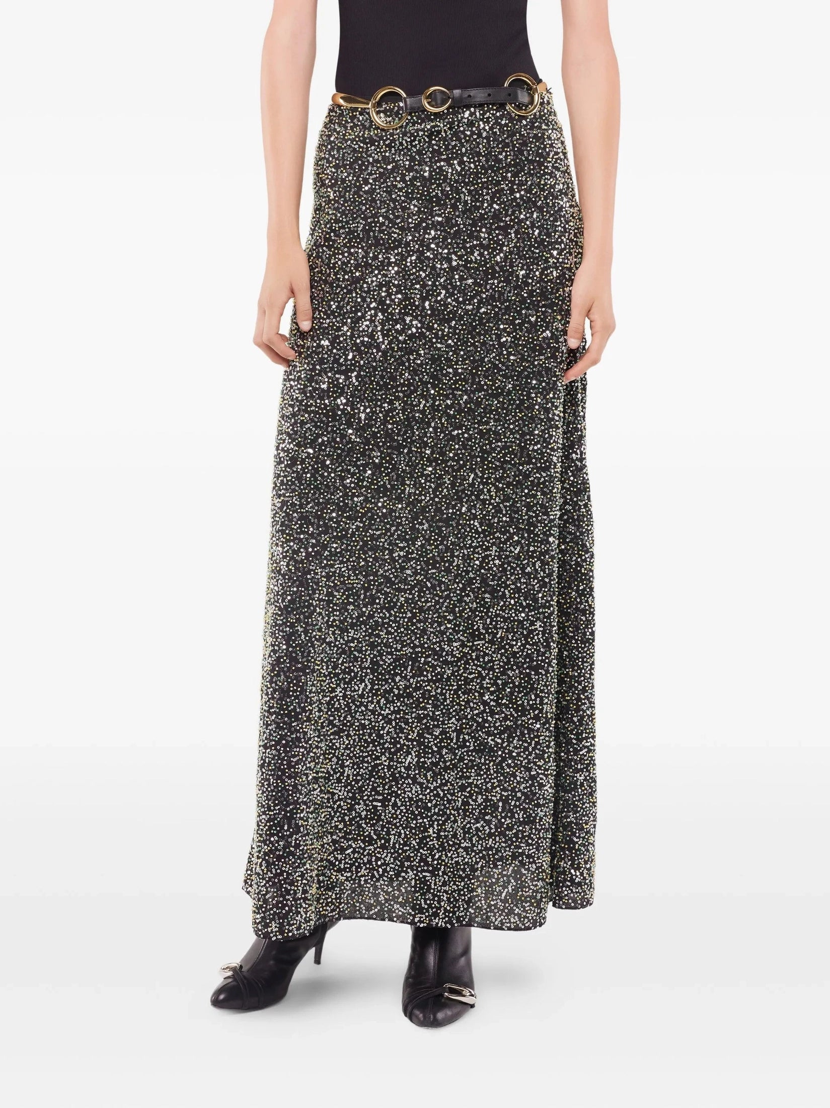 Sequin-Embellished Maxi Skirt