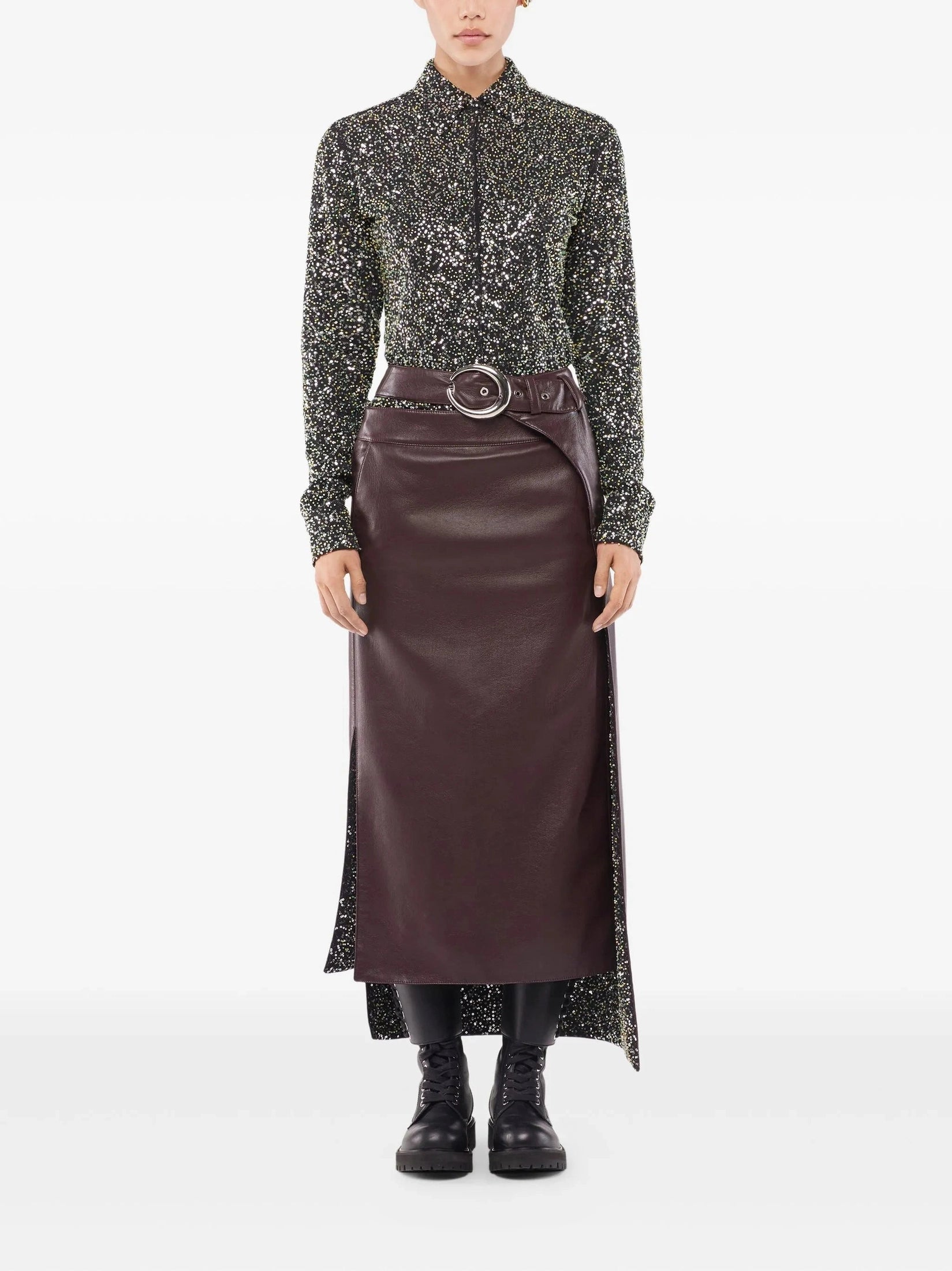 Sequin-Embellished Long-Sleeve Shirt