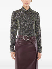 Sequin-Embellished Long-Sleeve Shirt