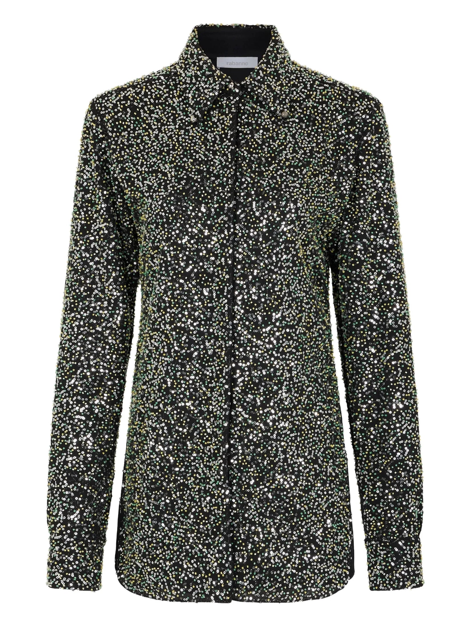 Sequin-Embellished Long-Sleeve Shirt