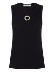 Eyelet-Detail Ribbed Tank Top