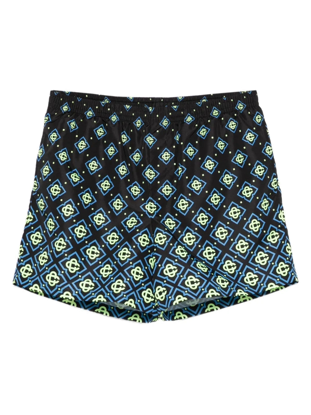 Degrade black monogram printed swim shorts