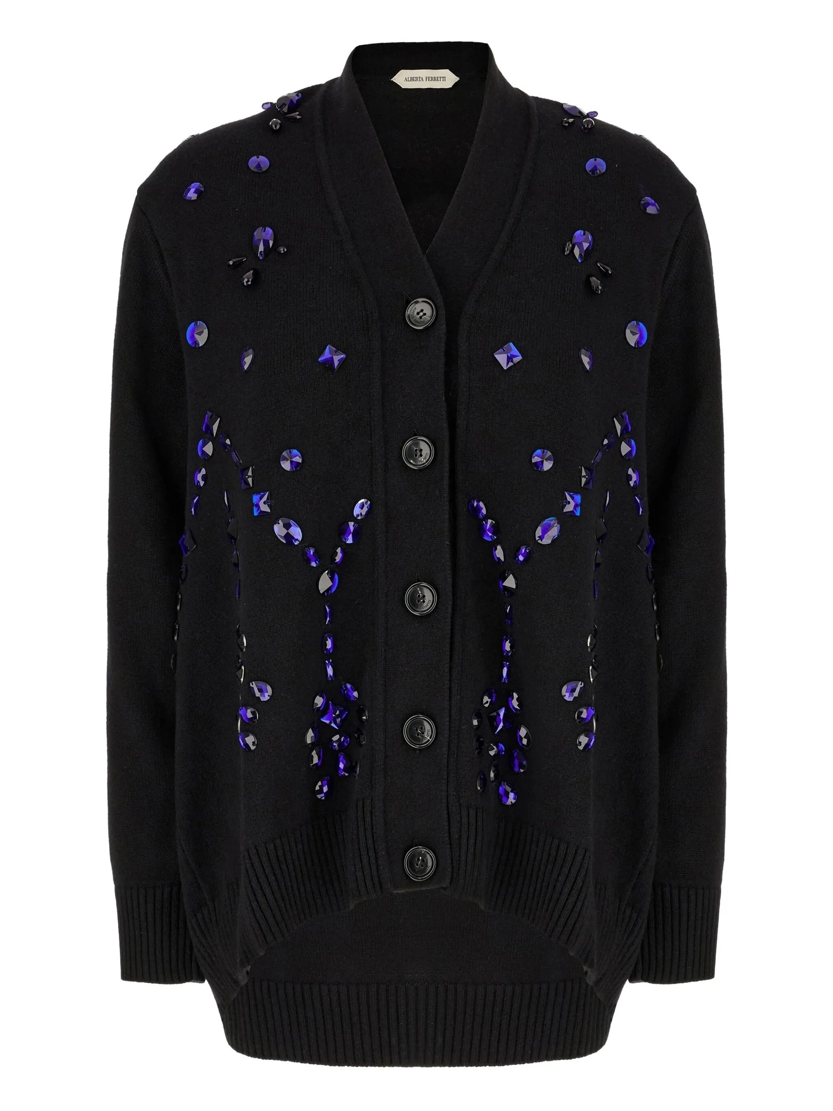 Crystal embellished cardigan sweater