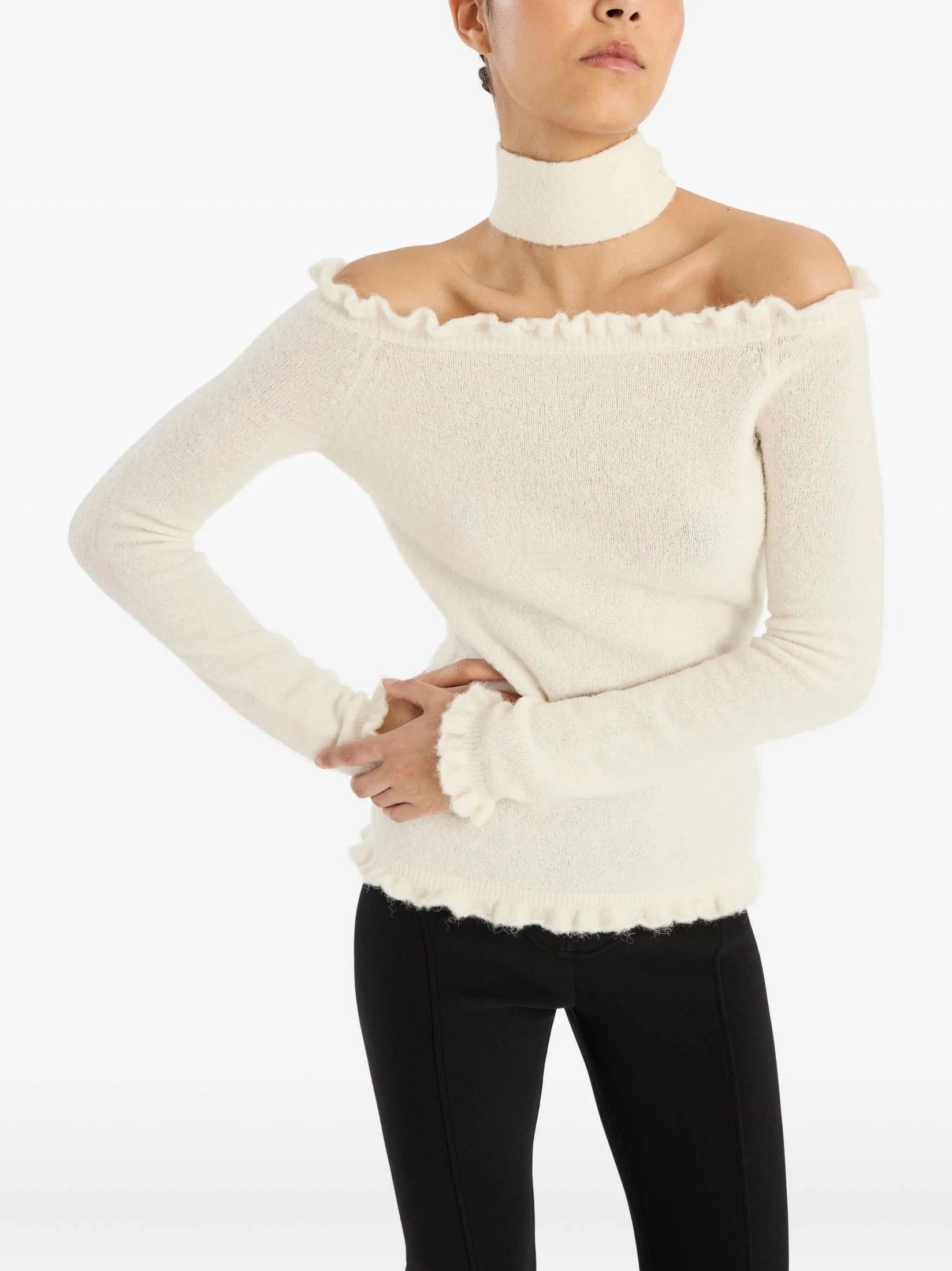 Knit off-shoulder top