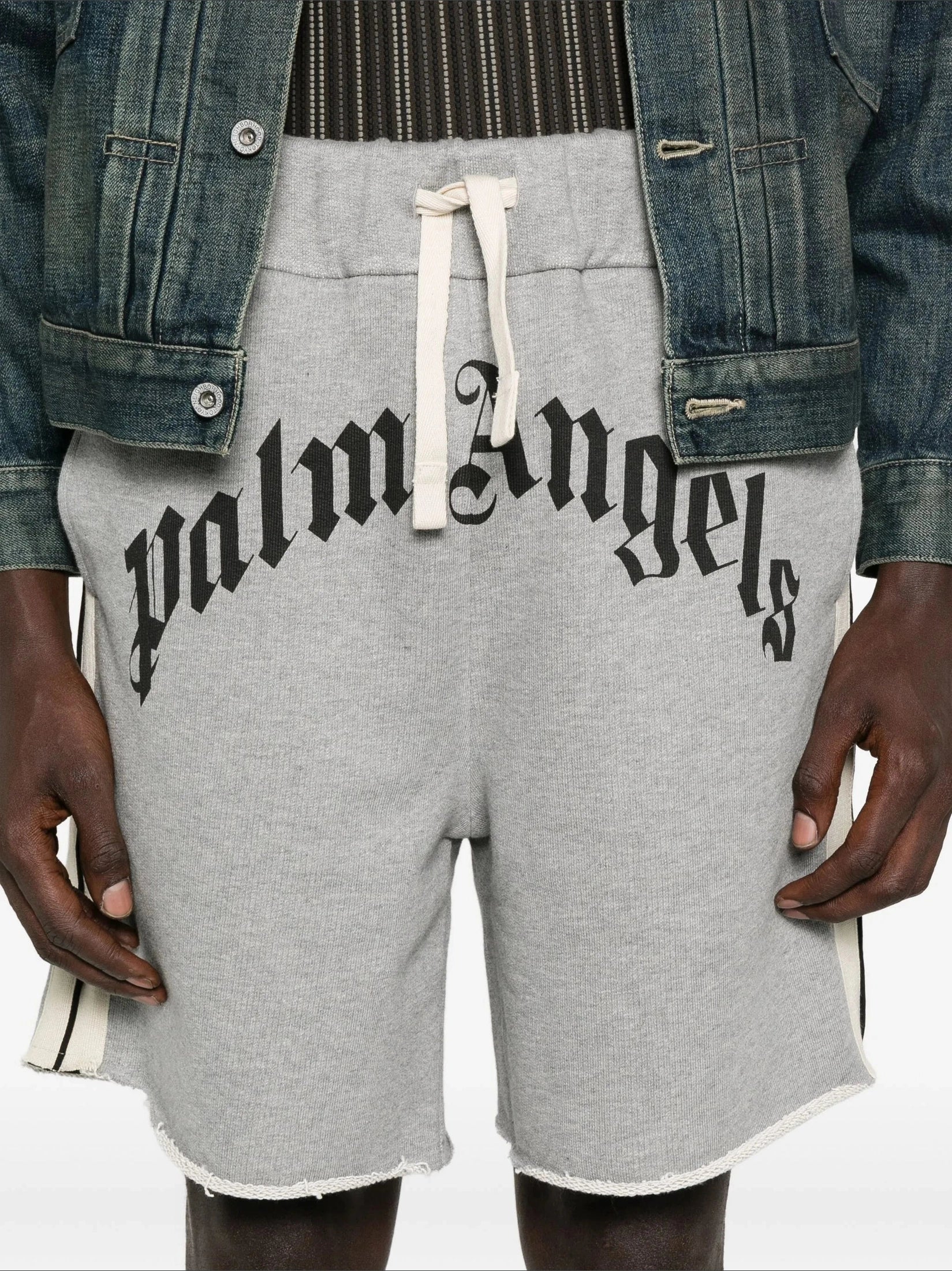 Curved logo track sweatshort grey melang