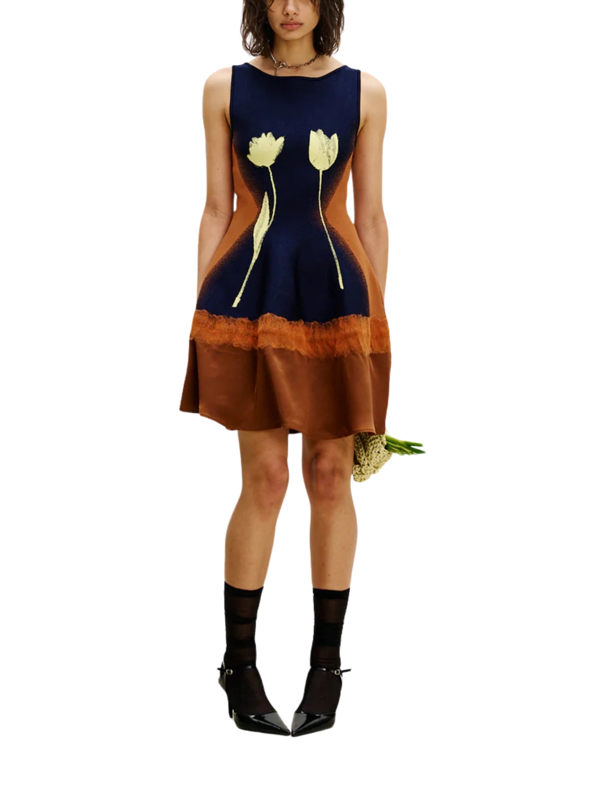 SENNA NEEDLE PUNCH MINI DRESS