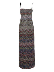 Bustier long dress with zigzag pattern