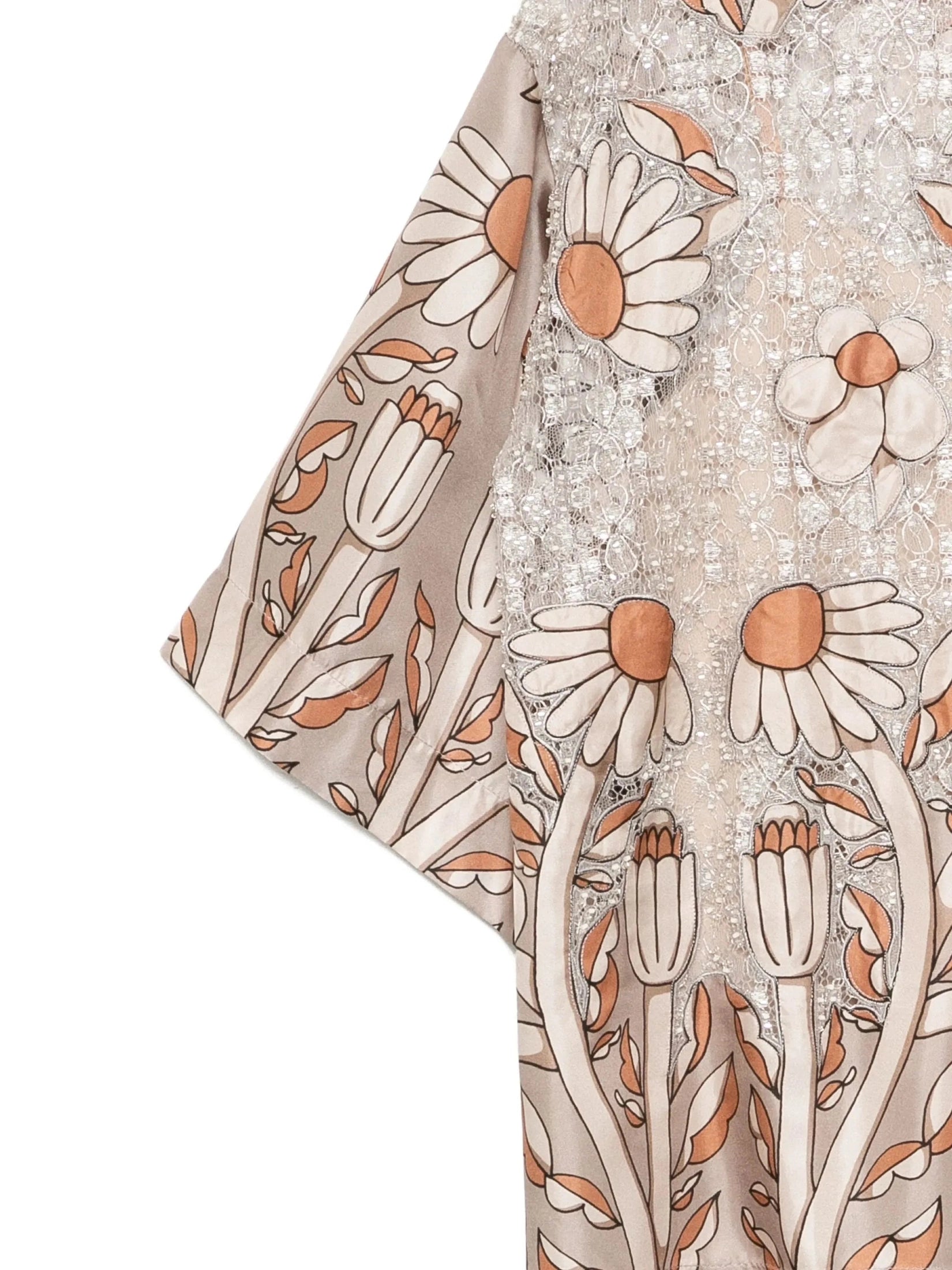 Floral-print top taupe