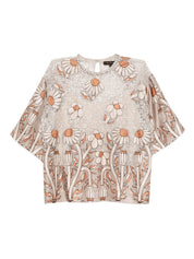 Floral-print top taupe