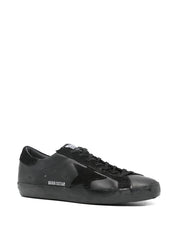Super-star nappa upper toe and tongue suede star heel and list
