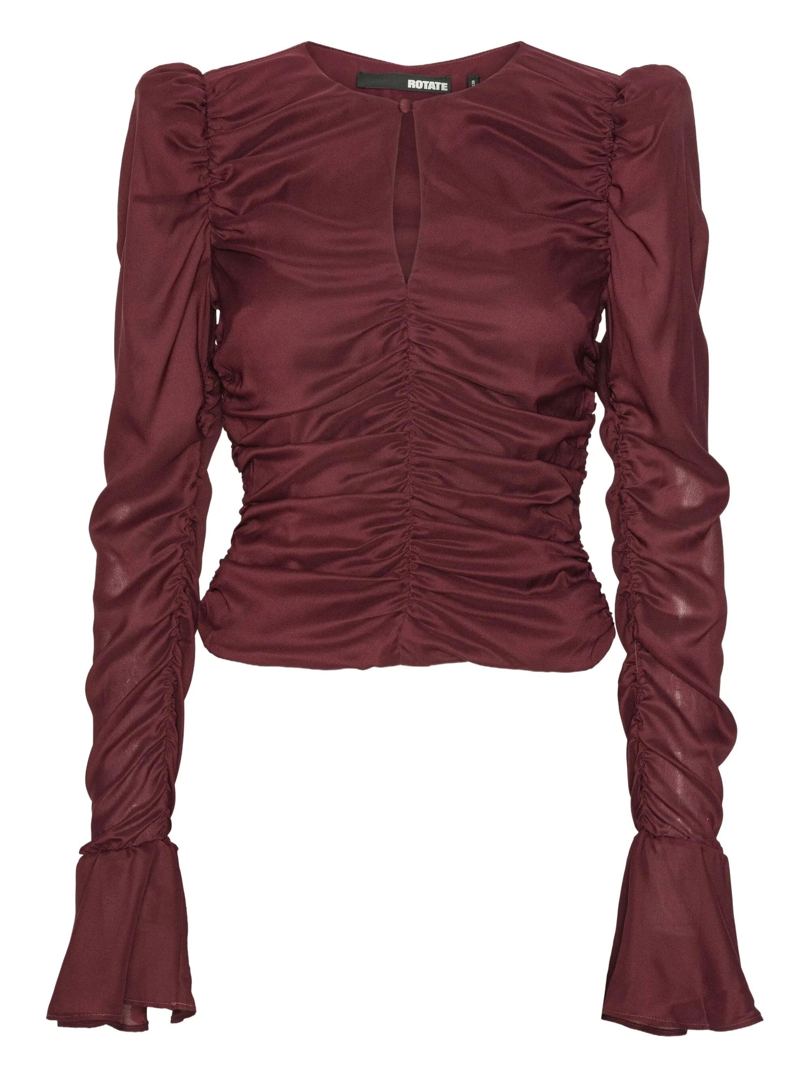 Chiffon ruched ls top