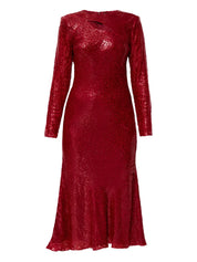 RED FIL COUPE MIDI DRESS